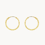 BRAIDED SHAPE HOOP EARRINGS 15MM