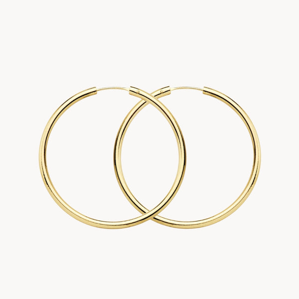 HOOP EARRINGS SMOOTH GOLD TALIA III 35MM