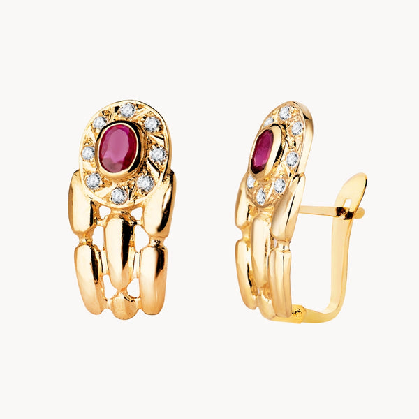 PANTHER EARRINGS WITH RUBY AND ZIRCONIA ALISE