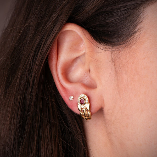 PANTHER EARRINGS WITH RUBY AND ZIRCONIA ALISE