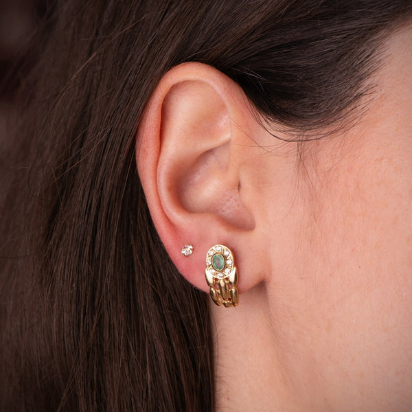 PANTHER EARRINGS WITH EMERALD AND ZIRCONIA ALISE
