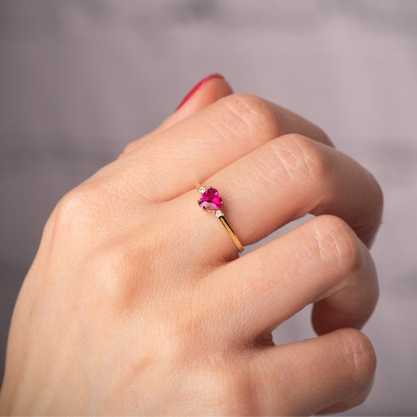 RUBY HEART RING WITH ZIRCONIA THAMINA II