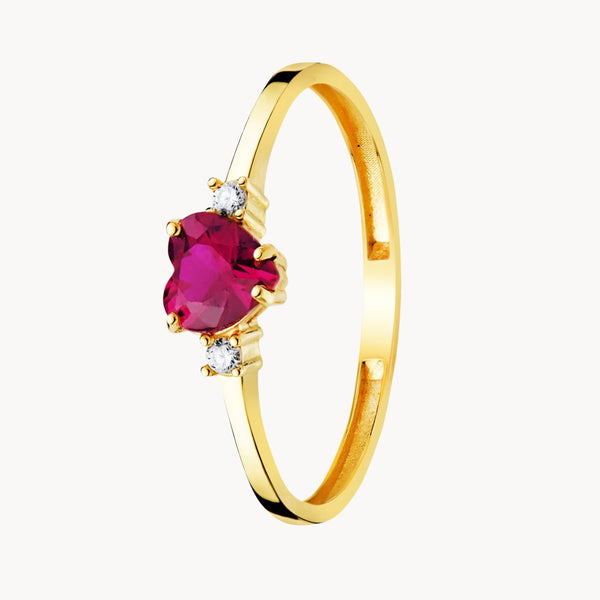RUBY HEART RING WITH ZIRCONIA THAMINA II
