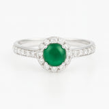GREEN ZIRCONIA RING AND WHITE ZIRCONIAS BRITTANI