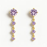 LONG EARRINGS WITH AMETHYSTS ARETHA