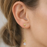 LONG EARRINGS BICOLOR RHOMBUSES