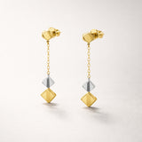 LONG EARRINGS BICOLOR RHOMBUSES