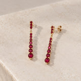 PENDIENTES LARGOS DEGRADADO DE RUBIES