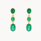 PENDIENTES LARGOS ESMERALDAS OVALADA Y REDONDA
