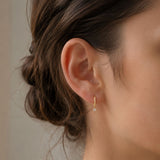 Brincos de argola com diamante pendente