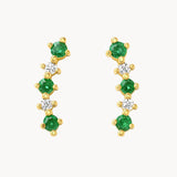 CLIMBING EARRINGS EMERALDS AND DIAMONDS RUTH