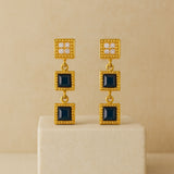 PENDIENTES ZAFIROS Y DIAMANTES HADIA