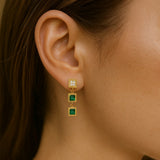 PENDIENTES ESMERALDAS Y DIAMANTES HADIA