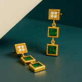 PENDIENTES ESMERALDAS Y DIAMANTES HADIA