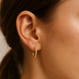 HOOP TRACK EARRINGS WITH AUREA DIAMONDS