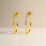 HOOP TRACK EARRINGS WITH AUREA DIAMONDS