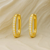 HOOP TRACK EARRINGS WITH AUREA DIAMONDS