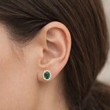 PENDIENTES ESMERALDA Y ORLA DE DIAMANTES ANORA