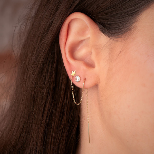 PIERCING OREJA CADENA Y ESTRELLA ALENKA