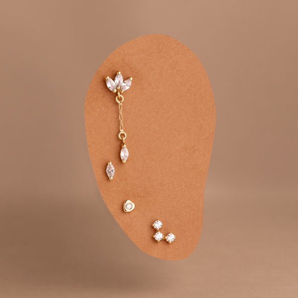 TRIANGLE EAR PIERCING WITH ZIRCONIA CLAWS AMIRA II