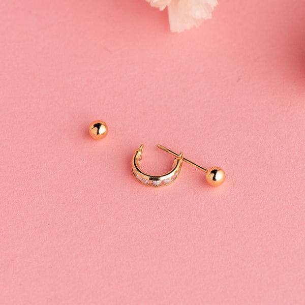MOON EAR PIERCING WITH BRIANNA ZIRCONIA STONES