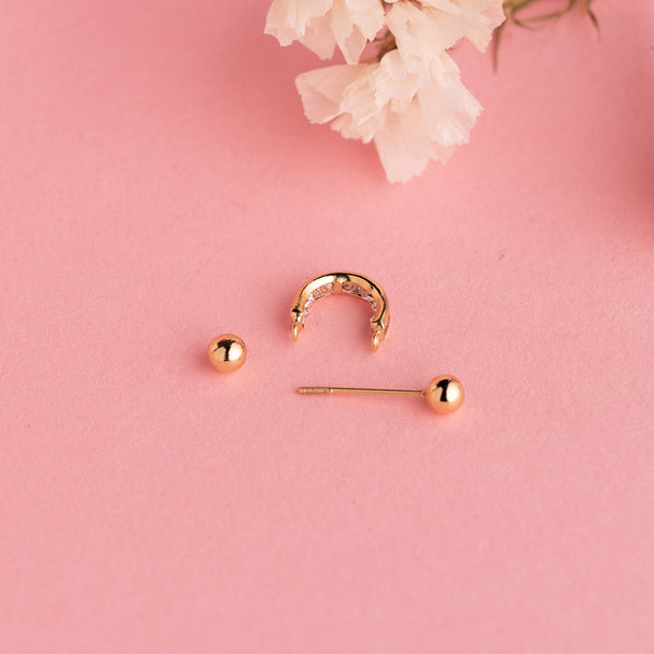 MOON EAR PIERCING WITH BRIANNA ZIRCONIA STONES