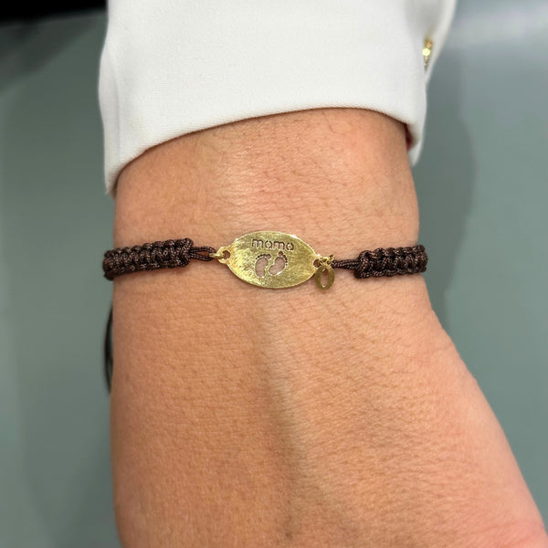BRACELET WITH MACRAME FEET AND MOM