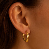 GALVANIZED MATT AND SHINY HOOP EARRINGS ABHA 16MM