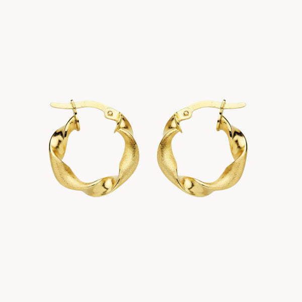GALVANIZED MATT AND SHINY HOOP EARRINGS ABHA 16MM