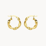 GALVANIZED MATT AND SHINY HOOP EARRINGS ABHA 16MM