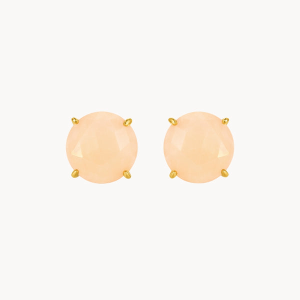 EARRINGS WITH ROSE QUARTZ IN FOUR CLAWS