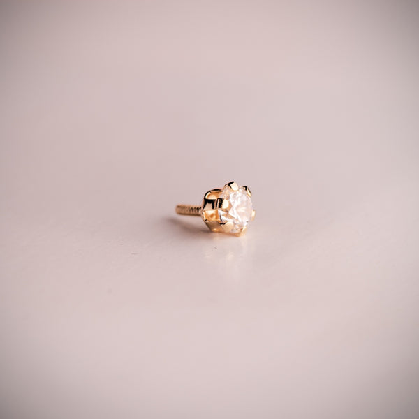 Ear Piercing with Claw-set Cubic Zirconia Ellen
