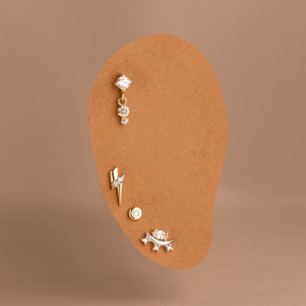 Lightning Ear Piercing with Zirconia Thamar