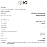 PENDENTE DIAMANTE CRIADO 1 QUILATE MARQUESA CERTIFICADO IGI