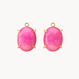 EARRINGS WITH ROSE QUARTZ IN CLAW SETTINGS