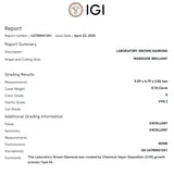 PENDENTE DIAMANTE CRIADO 0,76 QUILATES MARQUESA CERTIFICADO IGI