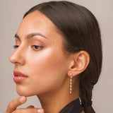 Pendientes Oro 9 kilates largos circonitas Odila