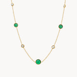WHITE AND GREEN CUBIC ZIRCONIA COLLAR