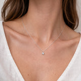 Solitaire Pendant with 3mm Cubic Zirconia, Four Prongs