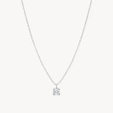 Solitaire Pendant with Four-Prong Cubic Zirconia