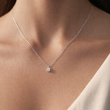 Solitaire Pendant with Four-Prong Cubic Zirconia