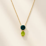 COLLAR TOPACIO LONDON BLUE Y OLIVINO CATIRA