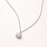 Solitaire Pendant with Six-Prong Cubic Zirconia