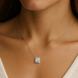 AQUAMARINE AND DIAMOND PENDANT JESSICA