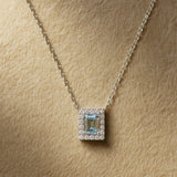 AQUAMARINE AND DIAMOND PENDANT JESSICA