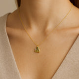 COLGANTE OLIVINOS Y DIAMANTE HEBE