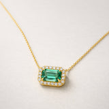 COLGANTE ESMERALDA Y DIAMANTES RHODA