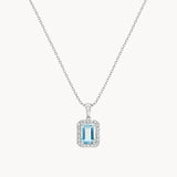 AQUAMARINE AND DIAMONDS PENDANT ZAIDA