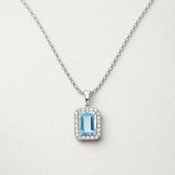 AQUAMARINE AND DIAMONDS PENDANT ZAIDA
