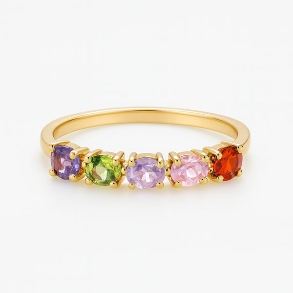 RING TRACK WITH COLORED ZIRCONIA ANNE